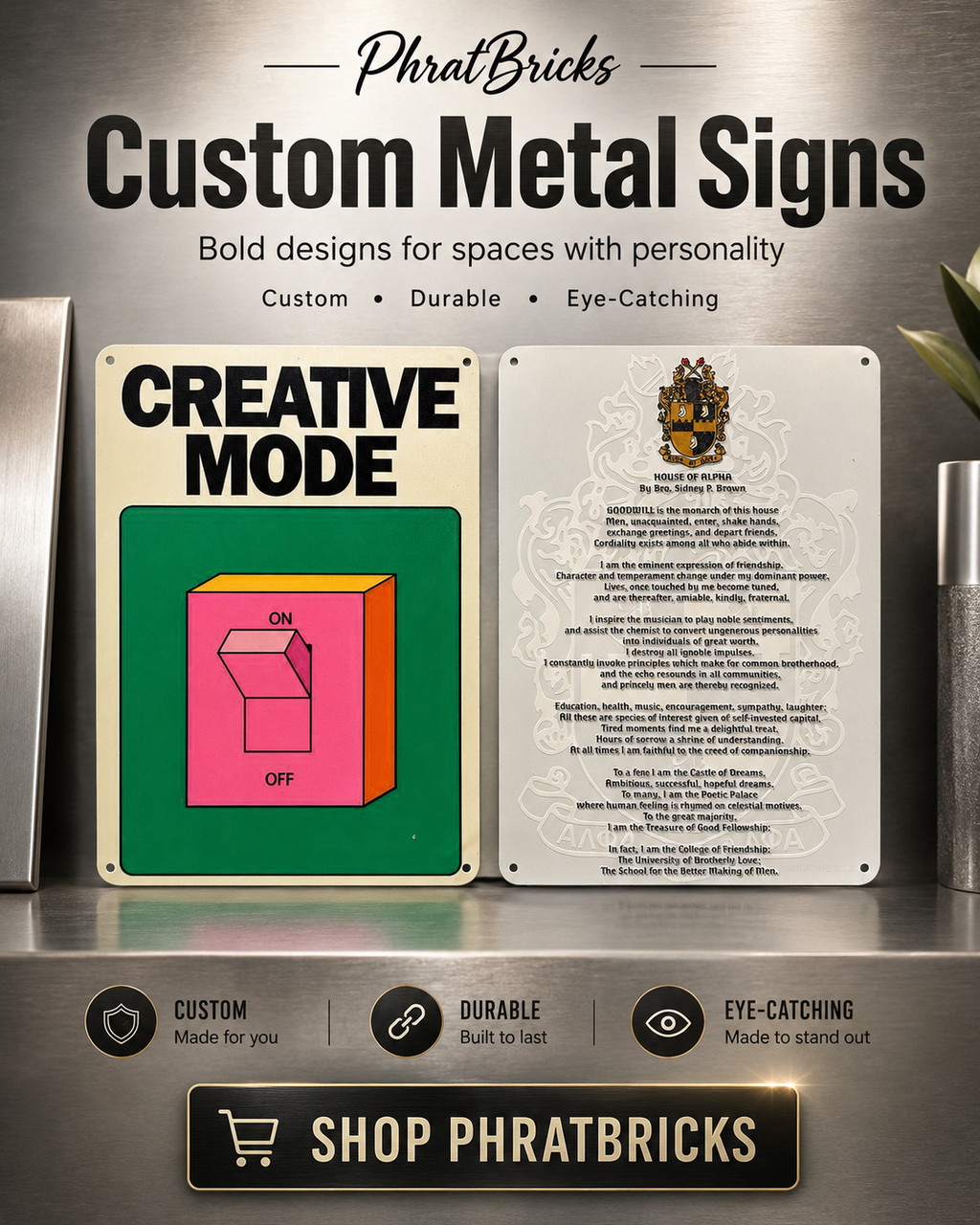 MetalBrick Sign (Customize)